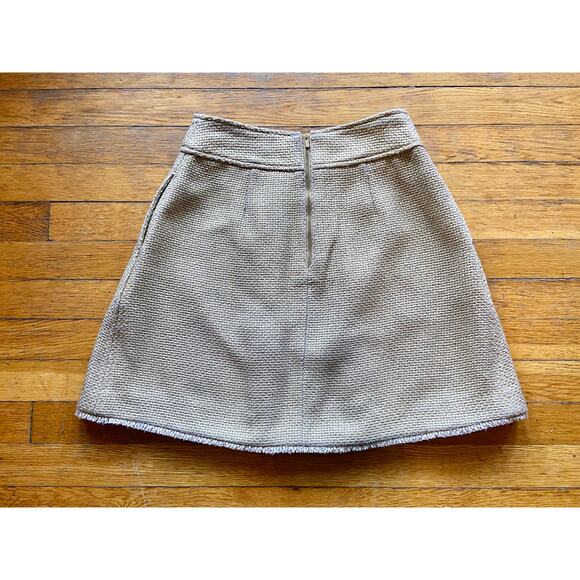 BANANA REPUBLIC Metallic Gold Wool Pleated Skirt sz 0 - Picture 8 of 10